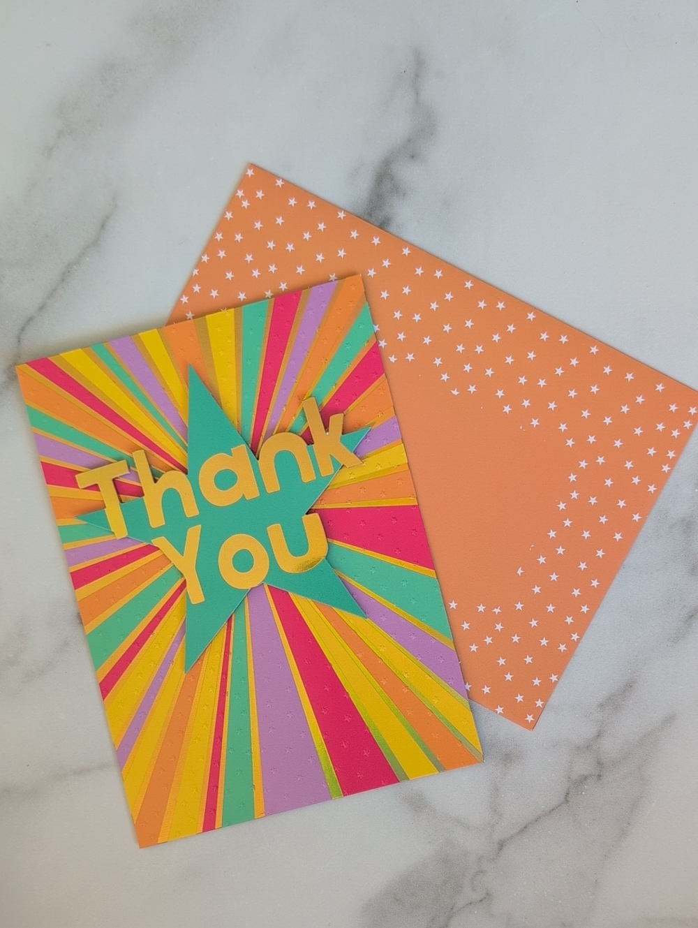 Thank You Multi-Color Starburst Greeting Card - Unbranded